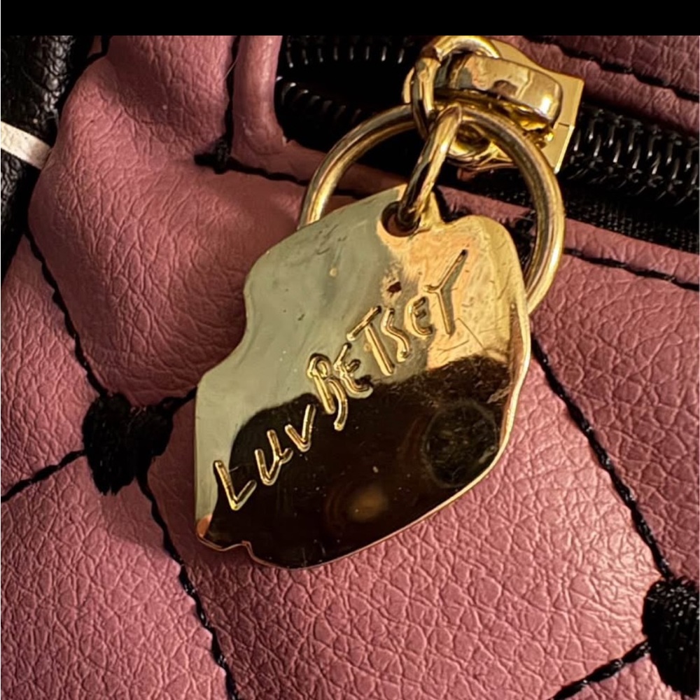 Luv Betsey Johnson Quilted Backpack in Purple and Black - Picture 6 of 7